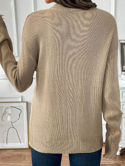 Perfee – Kirschen-Pullover mit Rundhalsausschnitt und langen Ärmeln