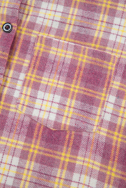 Karierte Hemdjacke mit Kragen und Knopfleiste