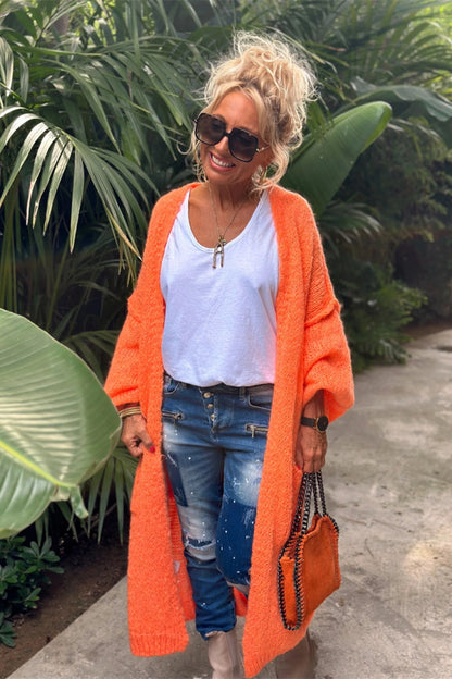 Cardigan mit Buchstaben-Print und überschnittener Schulter