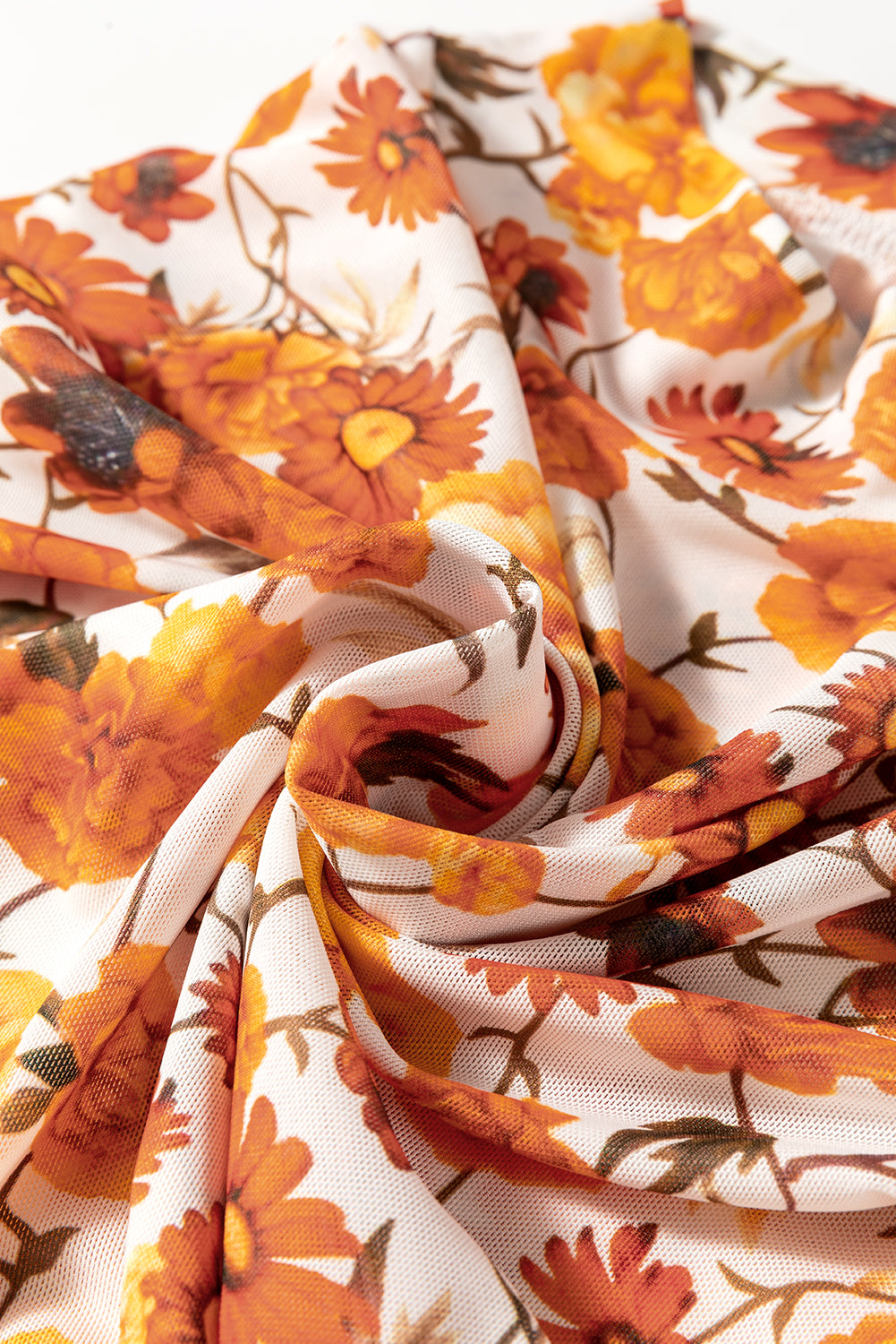 Bedrucktes Oberteil mit Stehkragen und ausgestellten Ärmeln