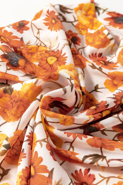 Bedrucktes Oberteil mit Stehkragen und ausgestellten Ärmeln