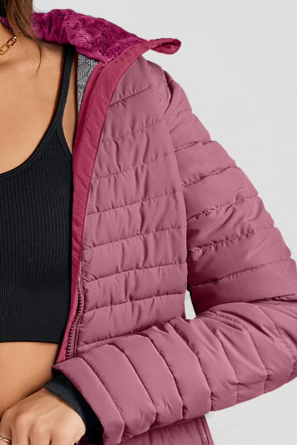 Rollkragenjacke mit Reißverschluss und langen Ärmeln