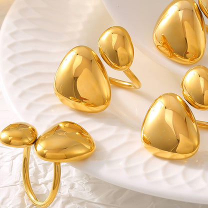 18 Karat vergoldeter unregelmäßiger Bypass-Ring