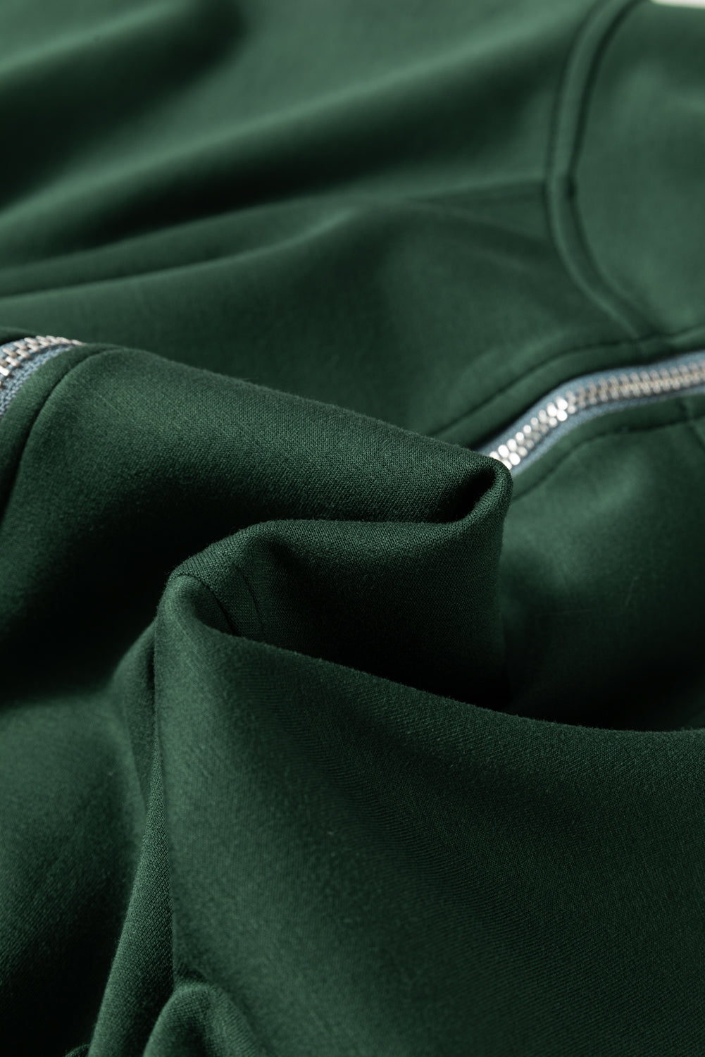 Langärmliger Strampler mit Kordelzug und halbem Reißverschluss