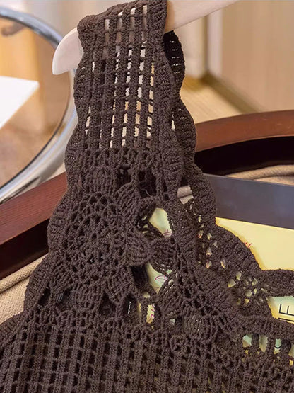 Durchbrochenes Tanktop mit U-Ausschnitt