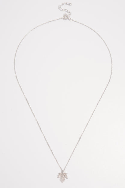 925 Sterling Silber Zirkon Ahornblatt Halskette