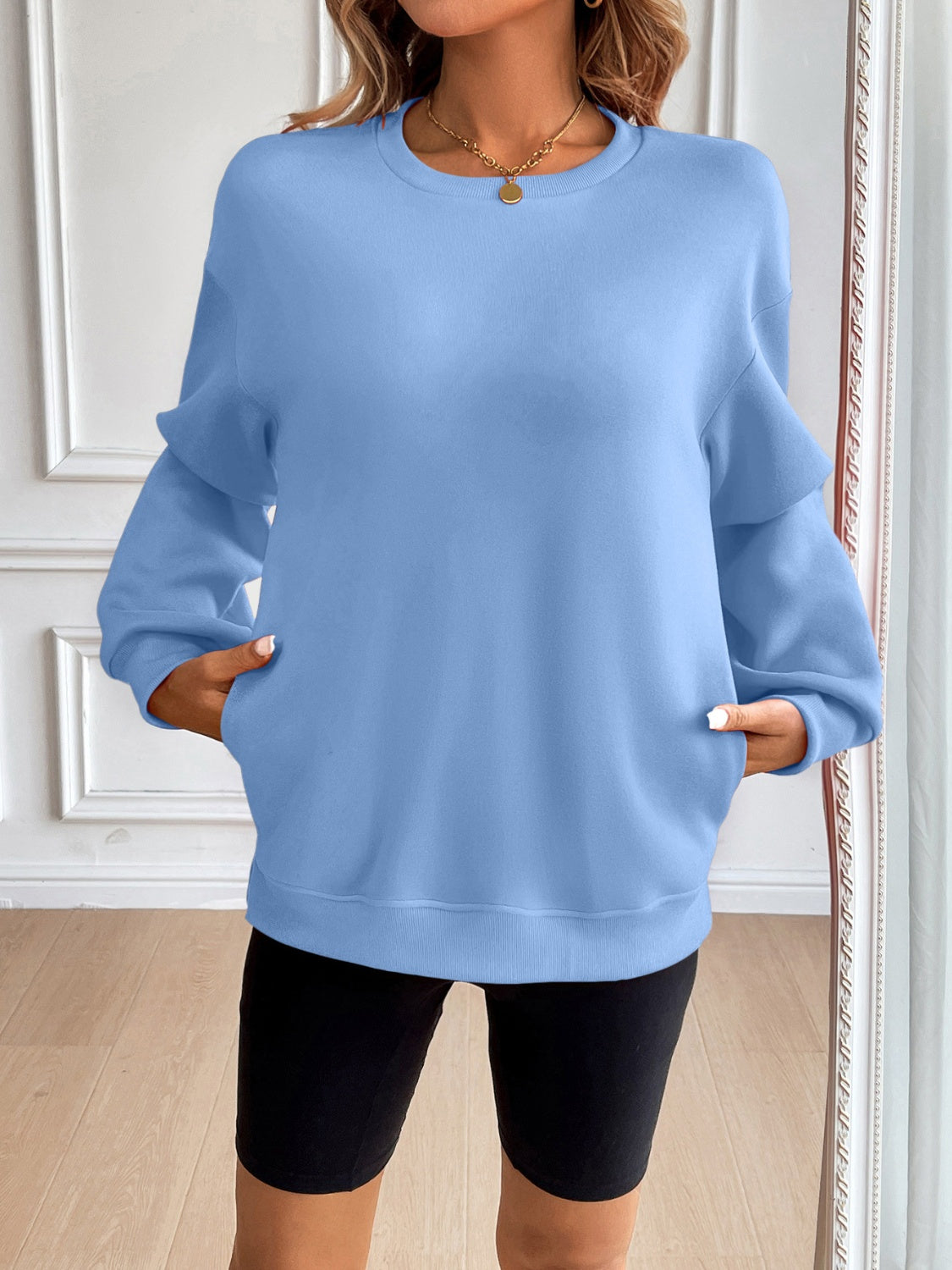 Ivy Lane Langarm-Sweatshirt mit Rundhalsausschnitt