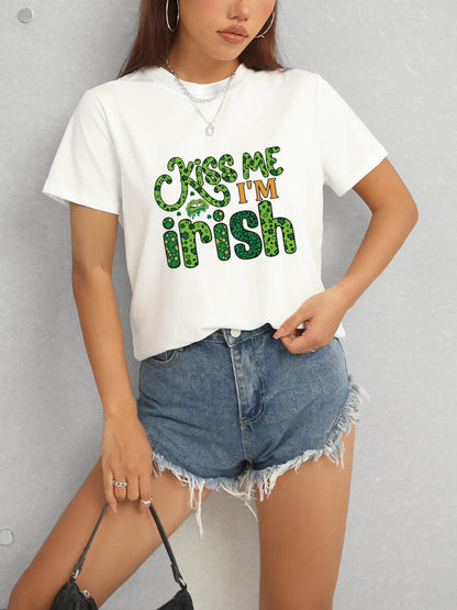 KISS ME I'M IRISH T-Shirt mit Rundhalsausschnitt