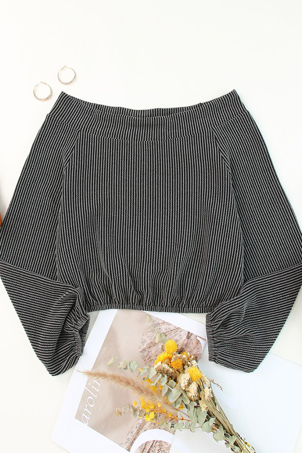 Schulterfreies Langarm-Top