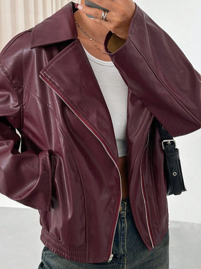 Jacke mit Reißverschluss und überschnittenen Schultern