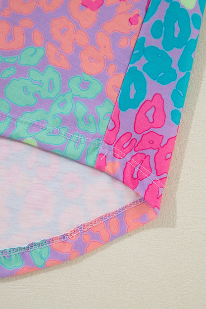 Plus Size Bluse mit Leopardenmuster und langen Ärmeln