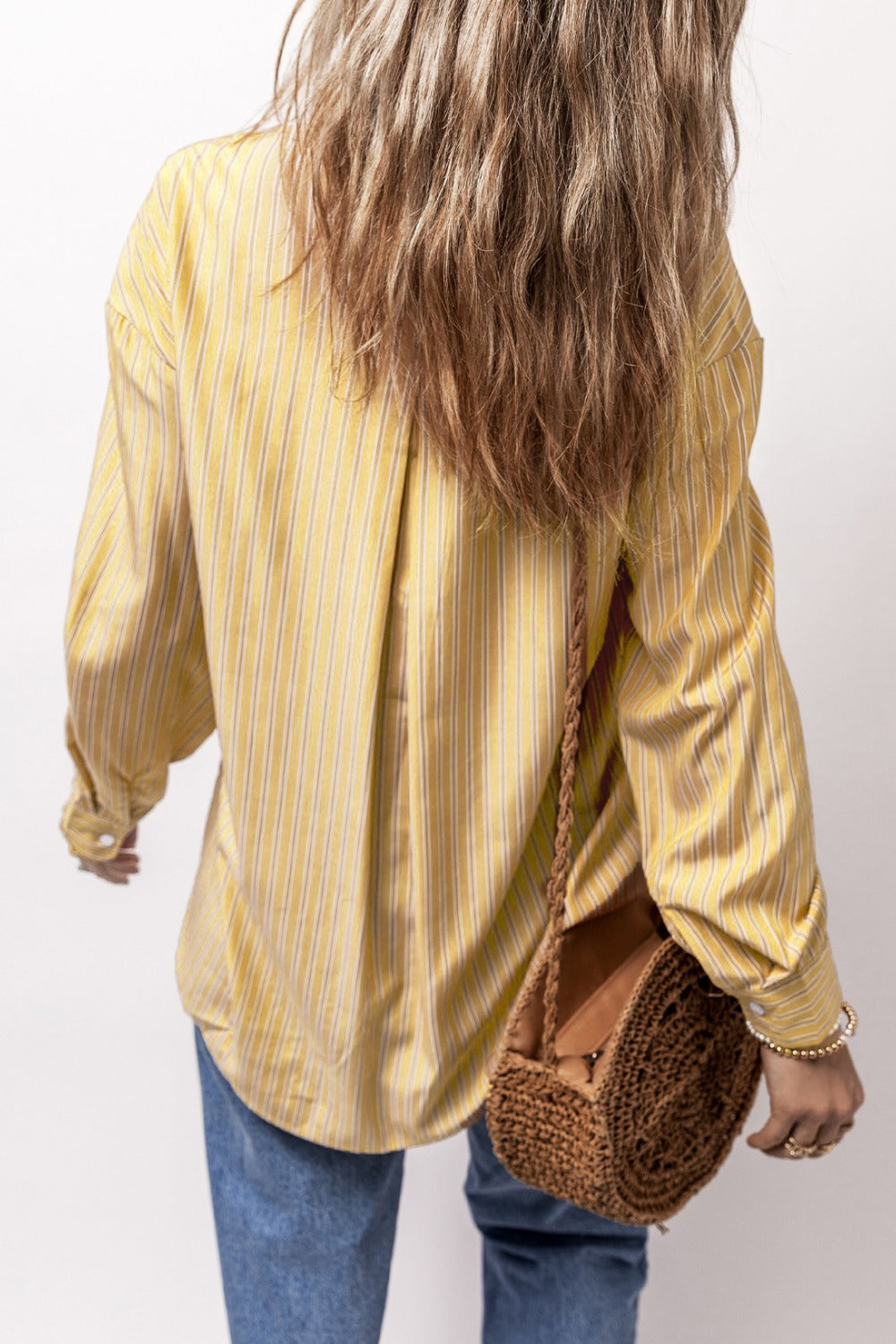 Gestreiftes Langarmhemd mit Knopfleiste