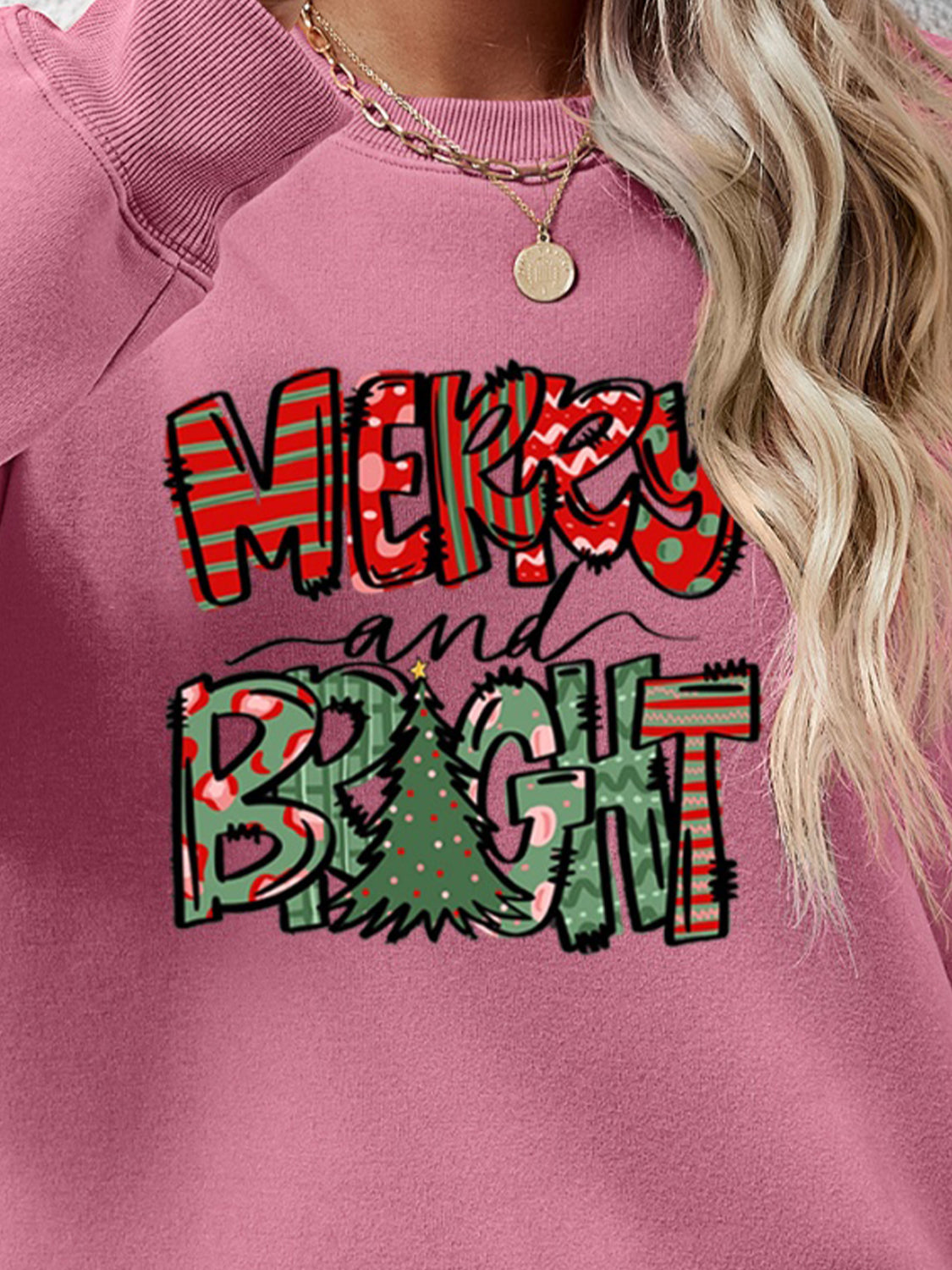 MERRY AND BRIGHT Langarm-Sweatshirt