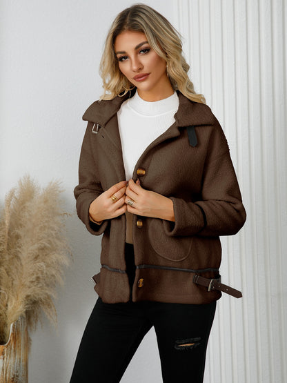 Jacke mit Button-Down-Kragen und Taschen