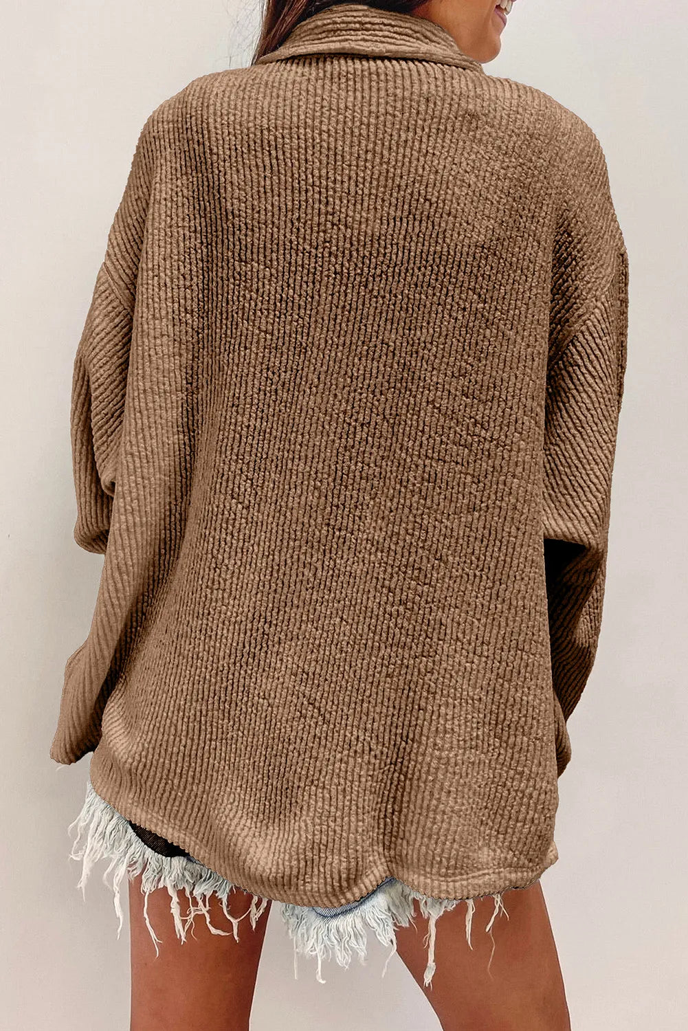 Langärmlige Hemdjacke mit Knopfleiste