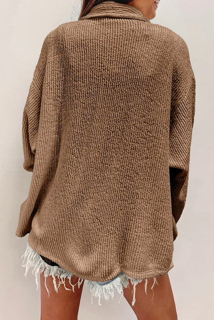 Langärmlige Hemdjacke mit Knopfleiste