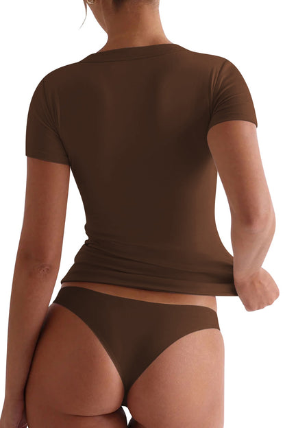 Lovelet – Kurzärmliges T-Shirt mit U-Ausschnitt