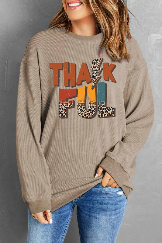 Sweatshirt mit Rundhalsausschnitt und Buchstabengrafik und Langen Ärmeln