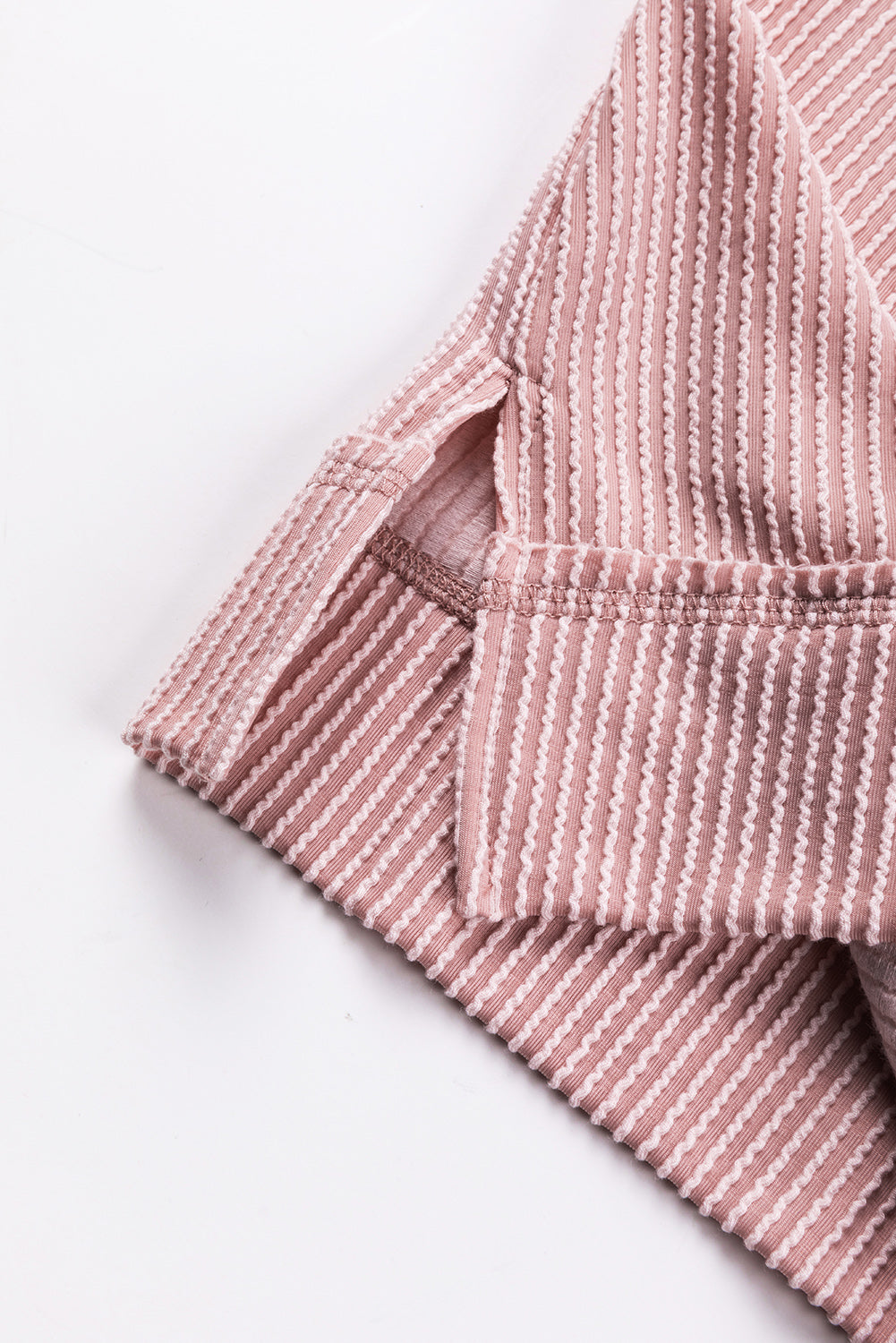 Strukturiertes Langarm-Sweatshirt mit V-Ausschnitt