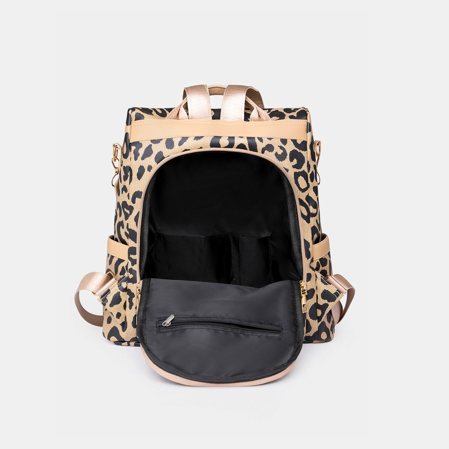 Rucksack aus PU-Leder mit Leopardenmuster