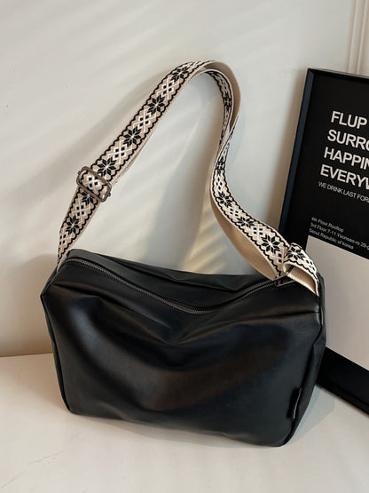 Umhängetasche aus PU-Leder mit verstellbarem Riemen