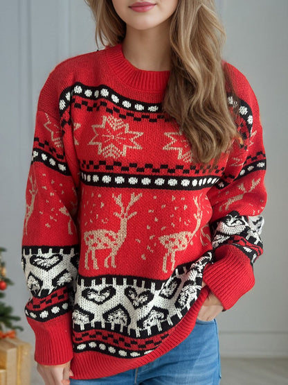 Weihnachtselement Rundhals Langarmpullover