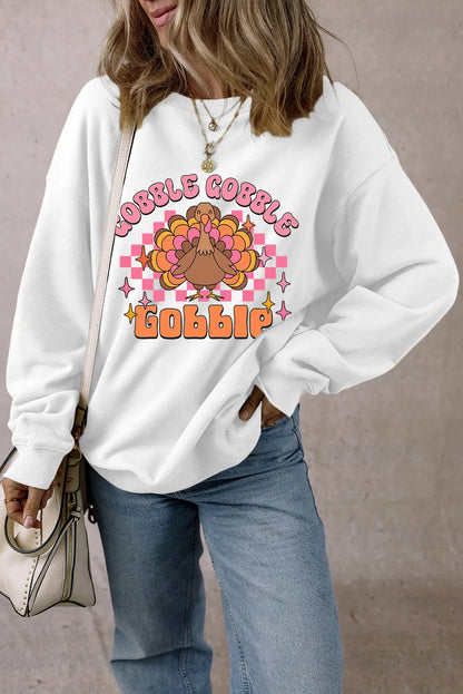 Sweatshirt mit Grafik und überschnittenen Schultern und langen Ärmeln