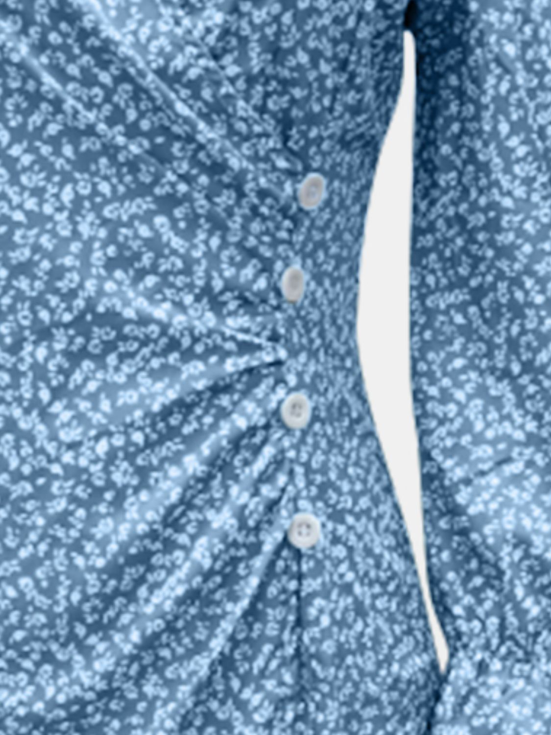 Bedrucktes, langärmliges Midikleid in Übergröße