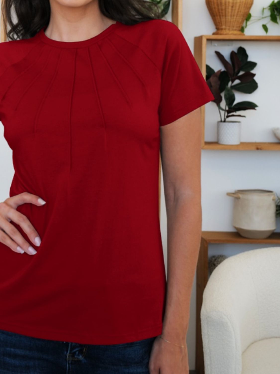 T-Shirt mit Rundhalsausschnitt und kurzen Ärmeln