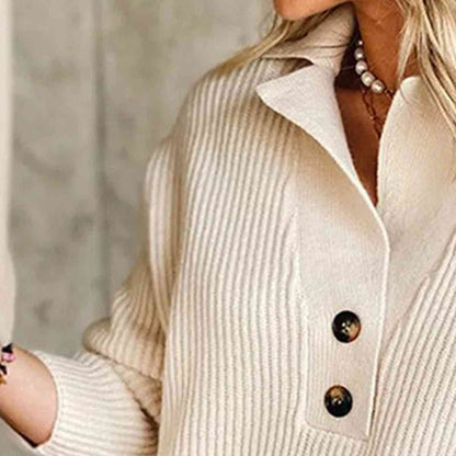 Rippstrick-Top mit Kragen