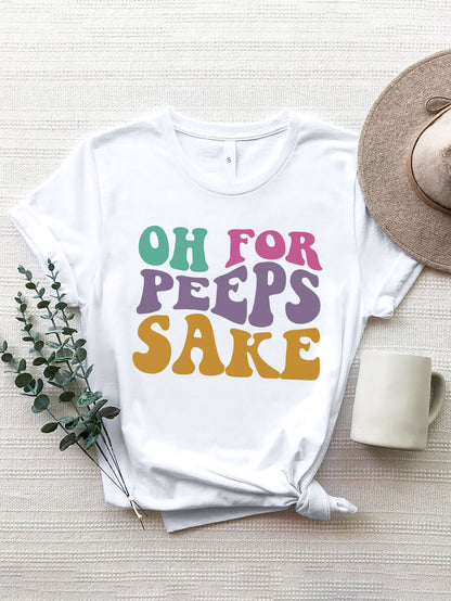 OH FOR PEEPS SAKE T-Shirt mit Rundhalsausschnitt