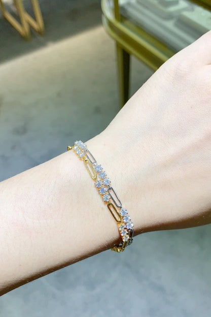 Pulsera de plata de ley 925 con moissanita de 1,8 quilates