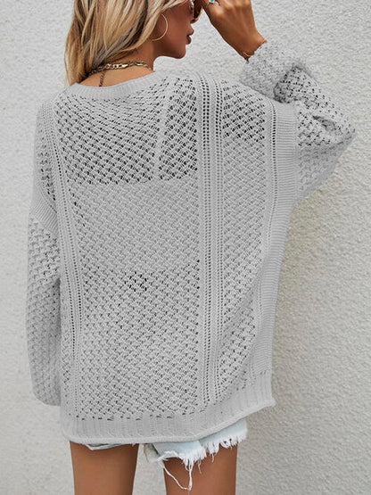 Strickjacke mit durchbrochener Knopfleiste vorne
