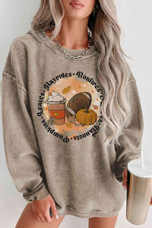 Sweatshirt mit überschnittenen Schultern und Grafik