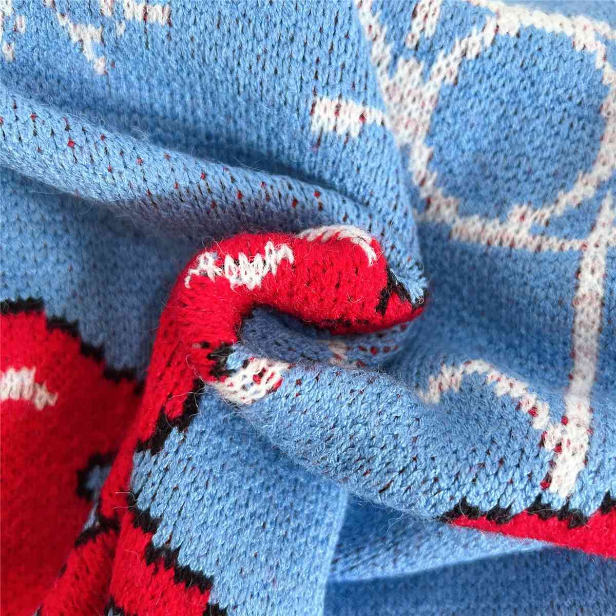 Bedruckter Pullover mit Rundhalsausschnitt und langen Ärmeln