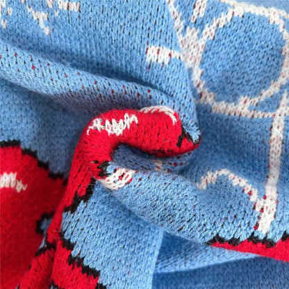 Bedruckter Pullover mit Rundhalsausschnitt und langen Ärmeln