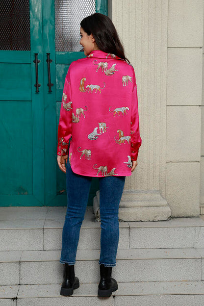 Hemd mit Kragen und Animalprint