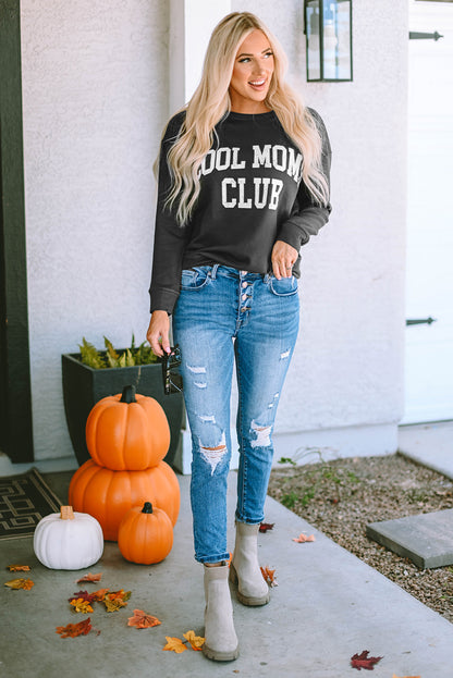 COOL MOM CLUB Sweatshirt mit Rundhalsausschnitt und kurzen Ärmeln