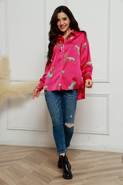 Hemd mit Kragen und Animalprint