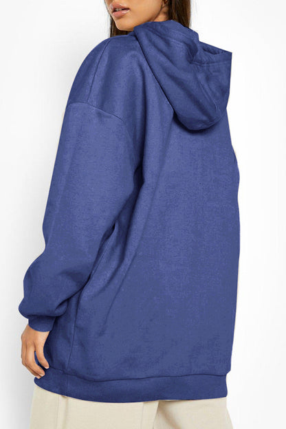 Simply Love – Simply Love – Kapuzenpullover mit überschnittener Schulter und Stern- und Mond-Grafik in voller Größe