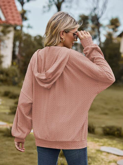 Langärmlige Jacke mit Reißverschluss und Kordelzug