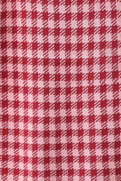 Ärmelloses Strickoberteil mit Rundhalsausschnitt und Karomuster