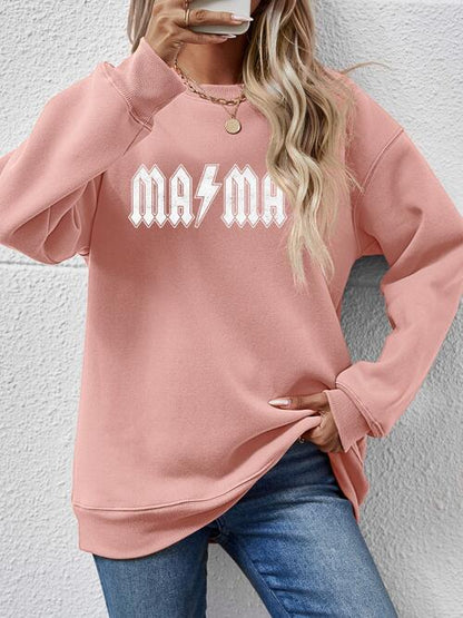 Sweatshirt mit Buchstaben Grafik und tief angesetzten Schultern