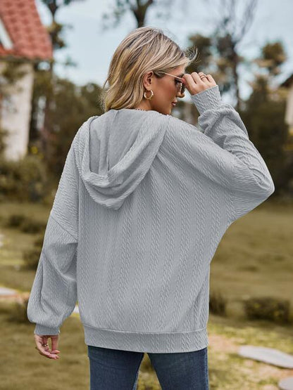 Langärmlige Jacke mit Reißverschluss und Kordelzug