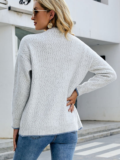 Strickjacke mit V-Ausschnitt und Knopfleiste und Taschen