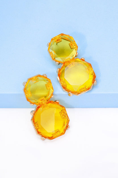 Ohrringe mit geometrischem Rahmen aus Zinklegierung