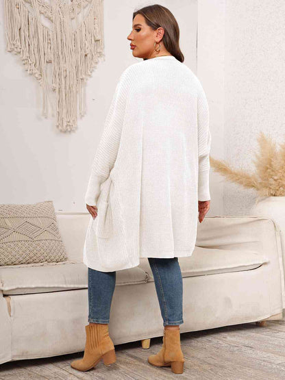 Strickjacke mit offener Vorderseite und Taschen in Übergröße