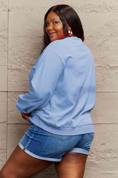 Simply Love Sweatshirt mit Grafik „POSITIVE ENERGY“ in voller Größe