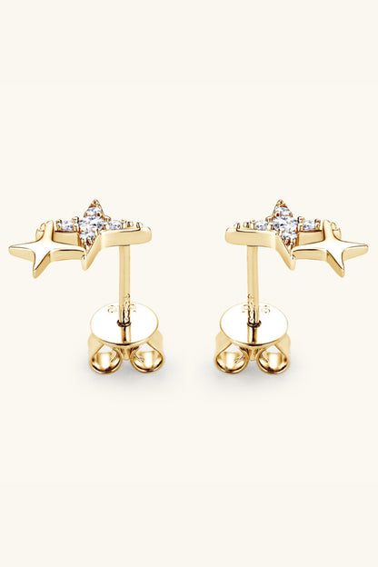 Moissanit 925 Sterling Silber Sternförmige Ohrringe