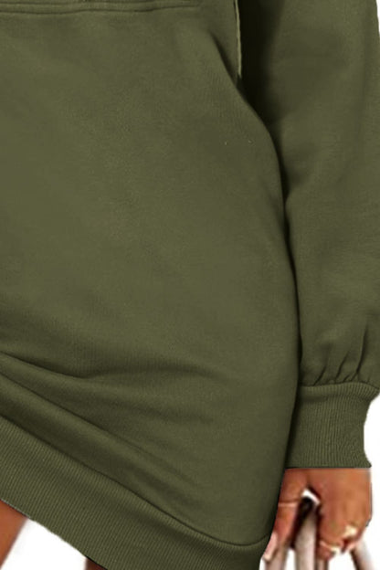 Mini-Sweatshirtkleid mit halblangem Reißverschluss und überschnittenen Schultern